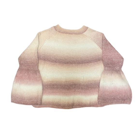 L Love NWT Women’s Bell Sleeved Ombre Flare Fuzzy Fall Sweater Top Sz L New - Picture 2 of 3